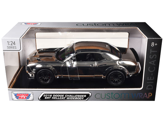 2018 Dodge Challenger SRT Hellcat Widebody Chrome &quot;Custom Wrap&quot; Series 1/24 Diecast Model Car by Motormax