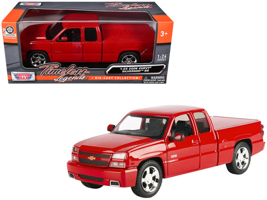 2006 Chevrolet Silverado SS Pickup Truck Red &quot;Timeless Legends&quot; Series 1/25 Diecast Model Car by Motormax