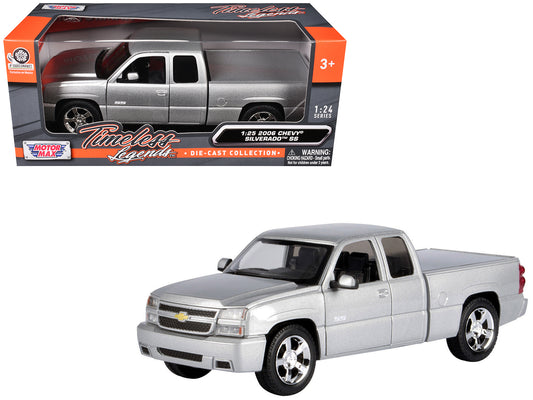 2006 Chevrolet Silverado SS Pickup Truck Silver Metallic &quot;Timeless Legends&quot; Series 1/25 Diecast Model Car by Motormax