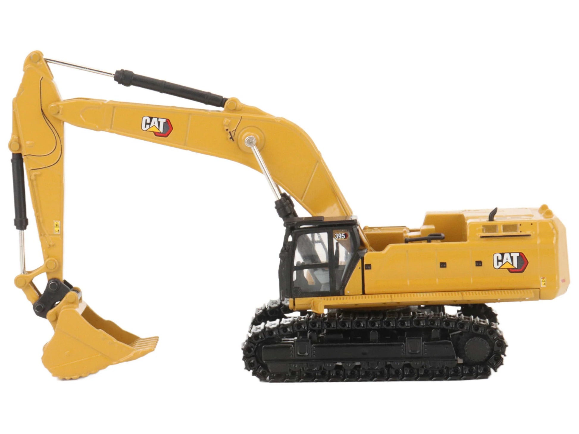 CAT Caterpillar 395 Next-Generation Hydraulic Excavator (Mass Excavator Version) Yellow with Additional Tools &quot;High Line Series&quot; 1/87 (HO) Diecast Model by Diecast Masters
