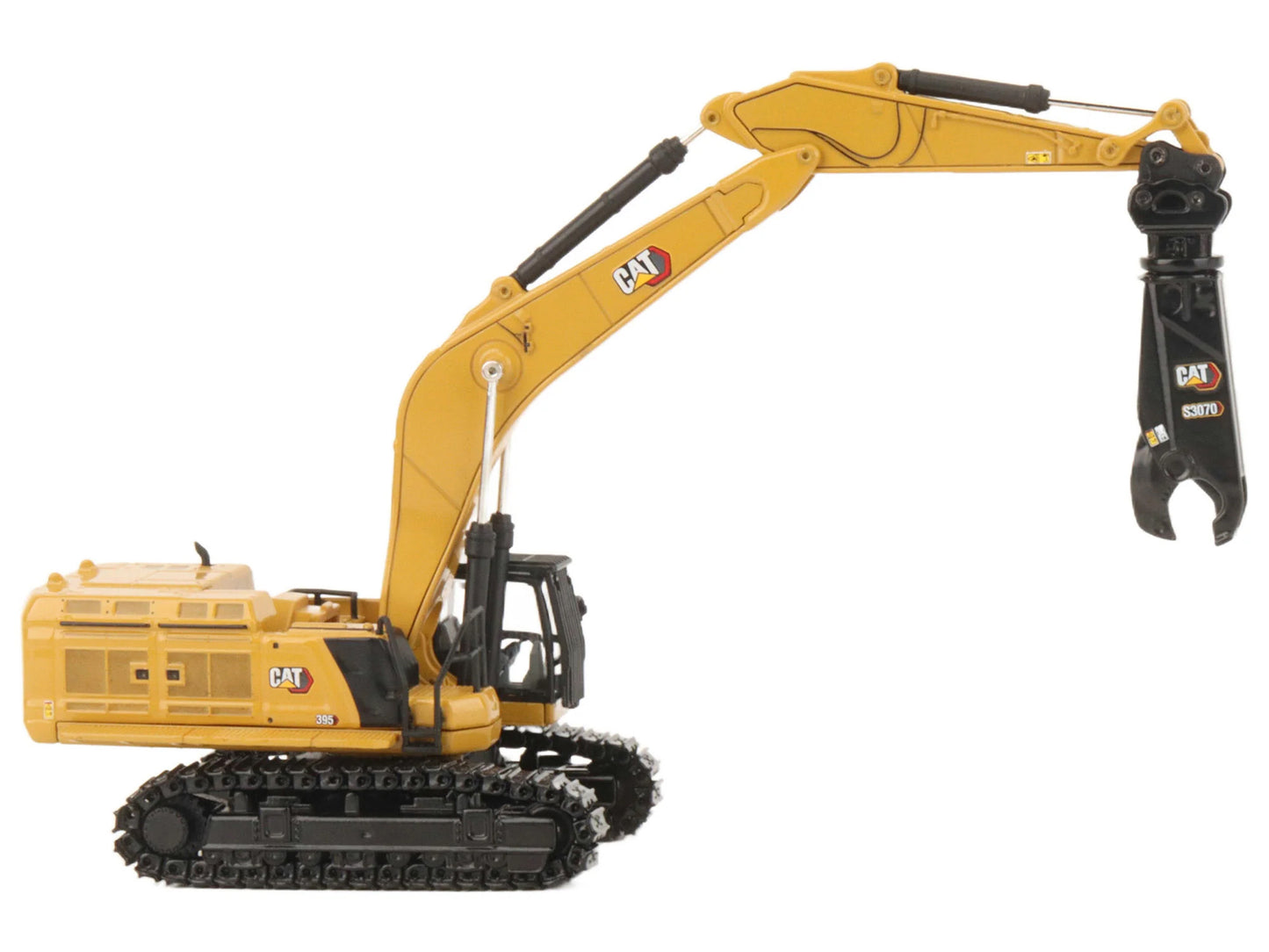 CAT Caterpillar 395 Next-Generation Hydraulic Excavator (Mass Excavator Version) Yellow with Additional Tools &quot;High Line Series&quot; 1/87 (HO) Diecast Model by Diecast Masters