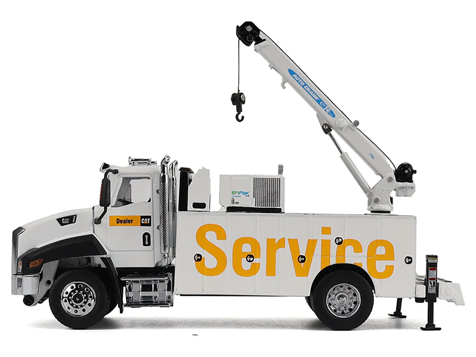 CAT Caterpillar CT660 Auto-Crane Titan 85 Truck with Miller EnPak White &quot;Transport Series&quot; 1/50 Diecast Model by Diecast Masters