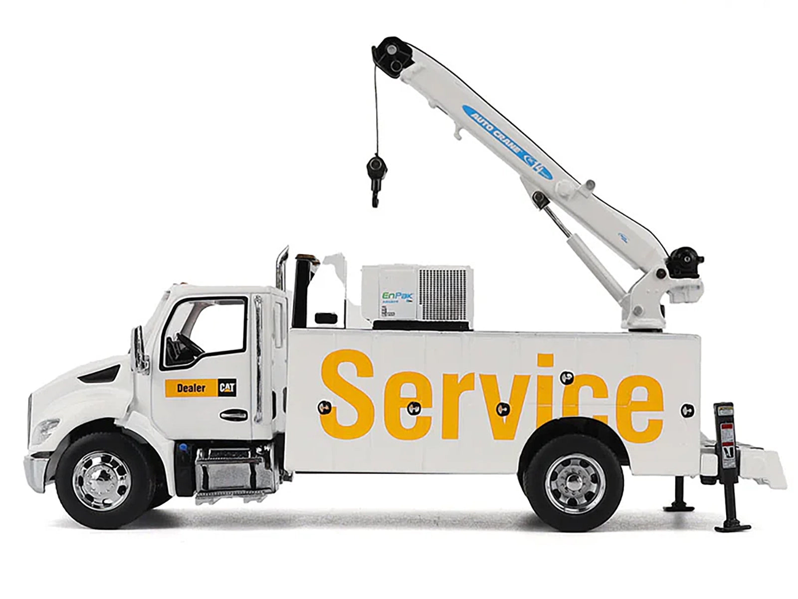 Kenworth T380 Auto-Crane Titan 85 Truck with Miller EnPak White &quot;Transport Series&quot; 1/50 Diecast Model by Diecast Masters