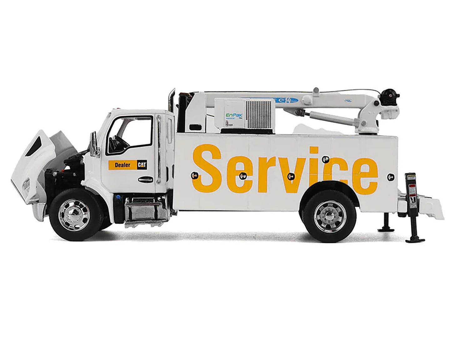 Kenworth T380 Auto-Crane Titan 85 Truck with Miller EnPak White &quot;Transport Series&quot; 1/50 Diecast Model by Diecast Masters
