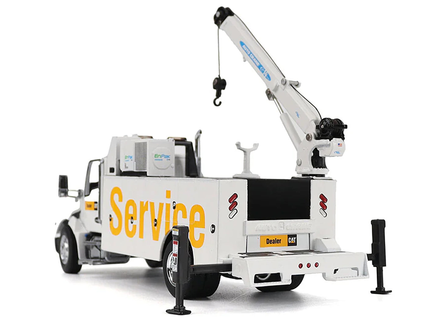 Kenworth T380 Auto-Crane Titan 85 Truck with Miller EnPak White &quot;Transport Series&quot; 1/50 Diecast Model by Diecast Masters