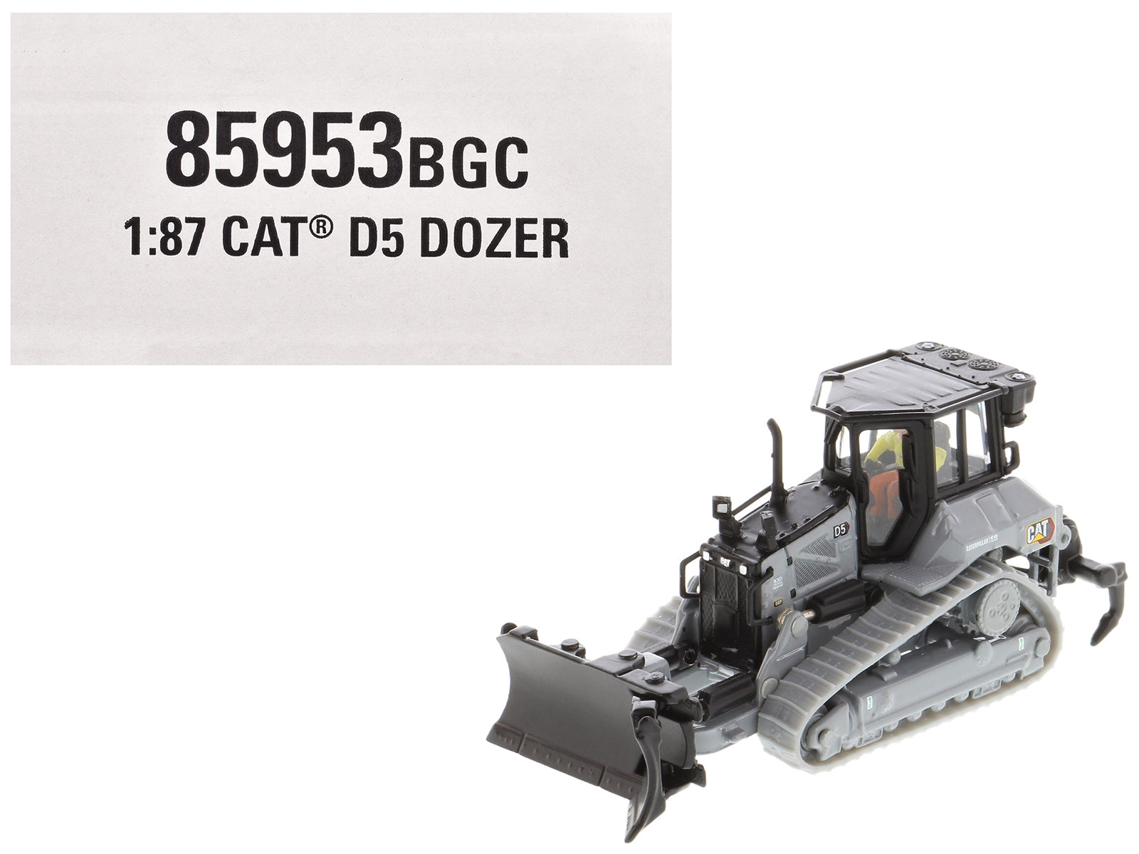 CAT Caterpillar D5 Track-Type Dozer &quot;Centennial&quot; Gray with Operator &quot;High Line Series&quot; 1/87 (HO) Diecast Model by Diecast Masters