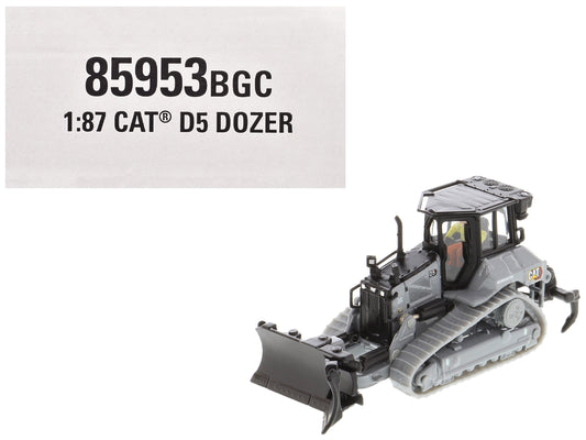 CAT Caterpillar D5 Track-Type Dozer &quot;Centennial&quot; Gray with Operator &quot;High Line Series&quot; 1/87 (HO) Diecast Model by Diecast Masters
