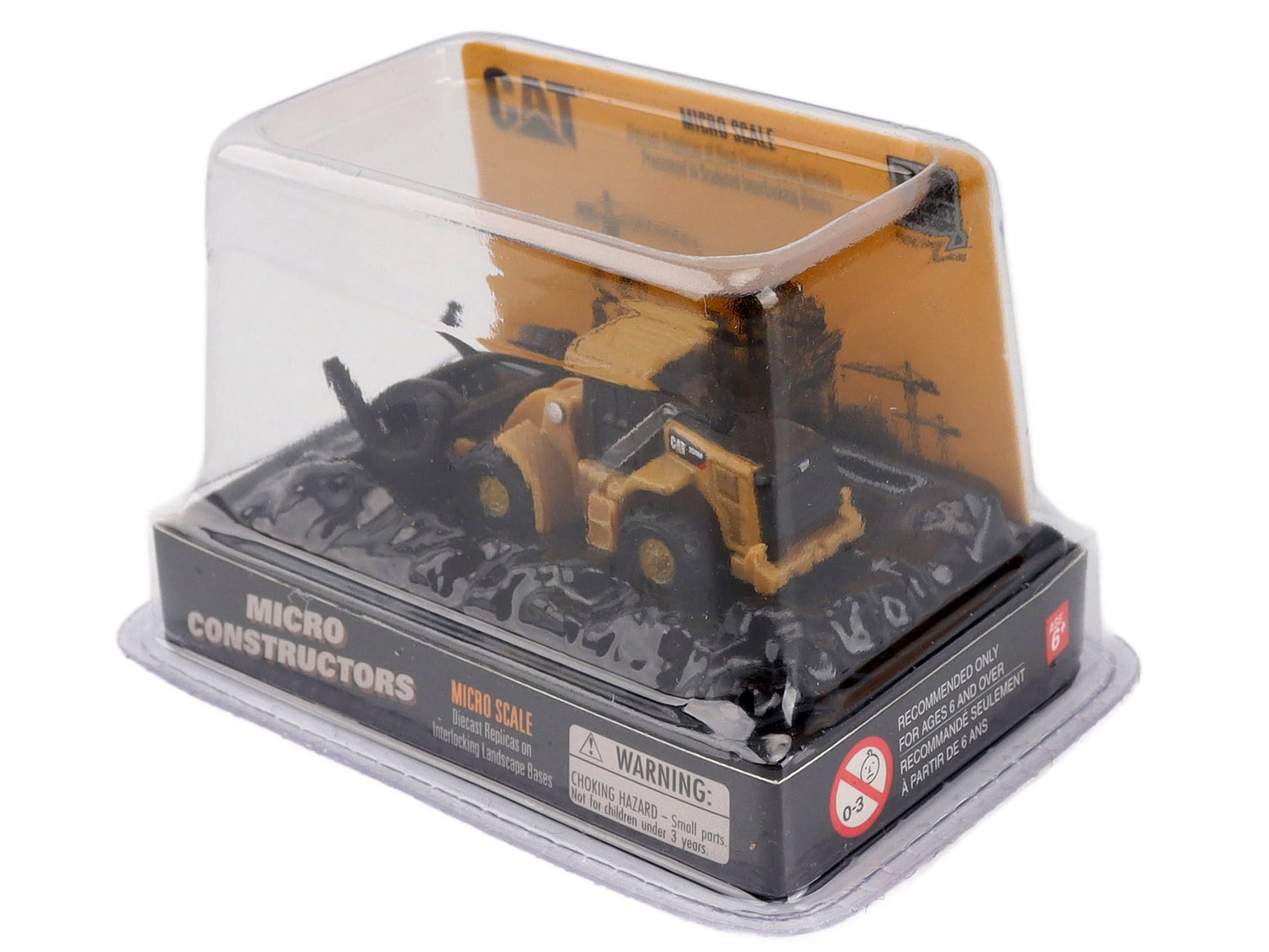 CAT Caterpillar 950M Wheel Loader (Log Fork Version) Yellow &quot;Micro-Constructor&quot; Series Diecast Model by Diecast Masters