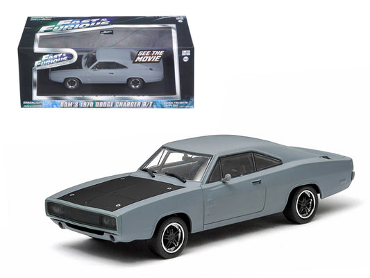 Dom's 1970 Dodge Charger R/T Primered Grey &quot;Fast and Furious&quot; Movie (2009) 1/43 Diecast Car Model by Greenlight
