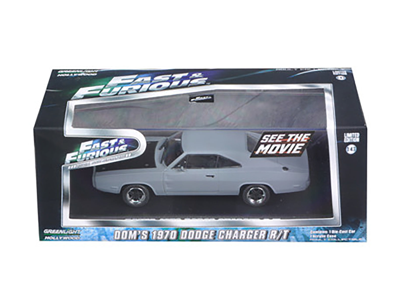 Dom's 1970 Dodge Charger R/T Primered Grey &quot;Fast and Furious&quot; Movie (2009) 1/43 Diecast Car Model by Greenlight