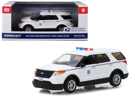 2014 Ford Interceptor Utility Postal Police &quot;United States Postal Service&quot; (USPS) White 1/43 Diecast Model Car by Greenlight