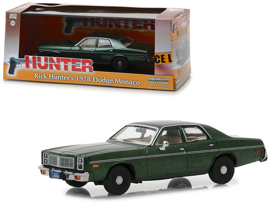 1978 Dodge Monaco (Rick Hunter's) Green &quot;Hunter&quot; (1984-1991) TV Series 1/43 Diecast Model Car by Greenlight