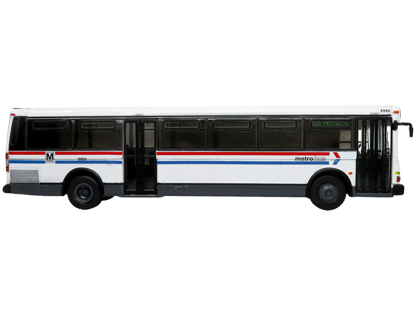 1980 Grumman 870 Advanced Design Transit Bus WMATA (Washington Metropolitan Area Transit Authority) Metro Bus &quot;16S Pentagon&quot; &quot;Vintage Bus & Motorcoach Collection&quot; 1/87 Diecast Model by Iconic Replicas