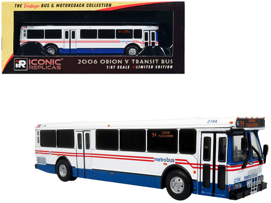 2006 Orion V Transit Bus WMATA Washington &quot;54 L'Enfant Plaza Station&quot; Limited Edition &quot;The Vintage Bus and Motorcoach Collection&quot; 1/87 (HO) Diecast Model by Iconic Replicas