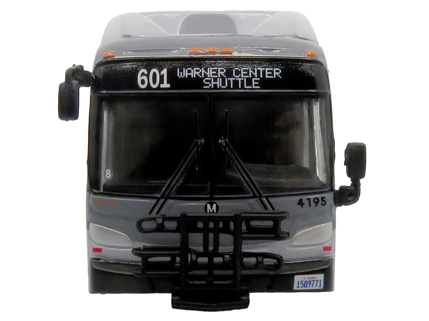 New Flyer Xcelsior XN40 Transit Bus &quot;Los Angeles Metro - Warner Center Shuttle&quot; Gray with Graphics &quot;The Bus & Motorcoach Collection&quot; Limited Edition 1/87 (HO) Diecast Model by Iconic Replicas
