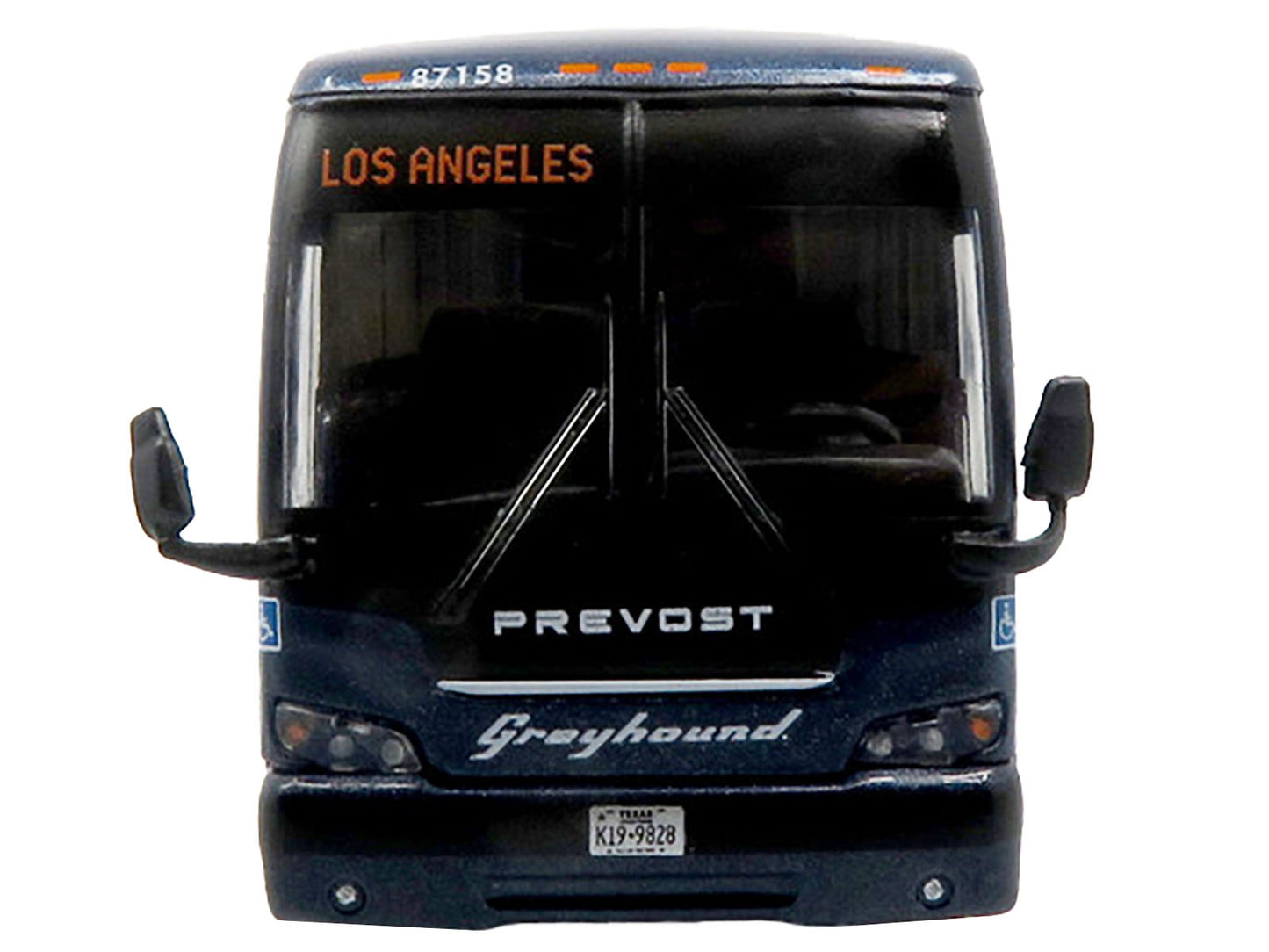 Prevost X3-45 Coach Bus &quot;Greyhound Enabled by FlixBus&quot; Blue Metallic Limited Edition 1/87 (HO) Diecast Model by Iconic Replicas