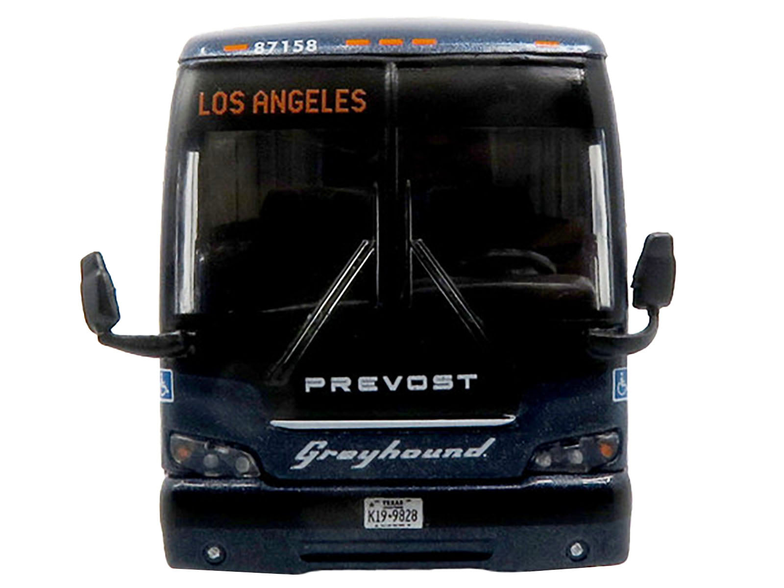 Prevost X3-45 Coach Bus &quot;Greyhound Enabled by FlixBus&quot; Blue Metallic Limited Edition 1/87 (HO) Diecast Model by Iconic Replicas