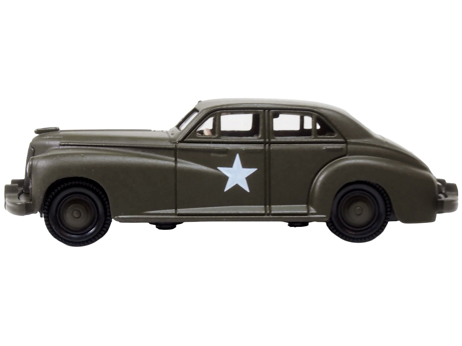 1942 Packard Clipper Touring Sedan &quot;US Army Staff Car&quot; Olive Drab 1/87 (HO) Scale Diecast Model Car by Oxford Diecast