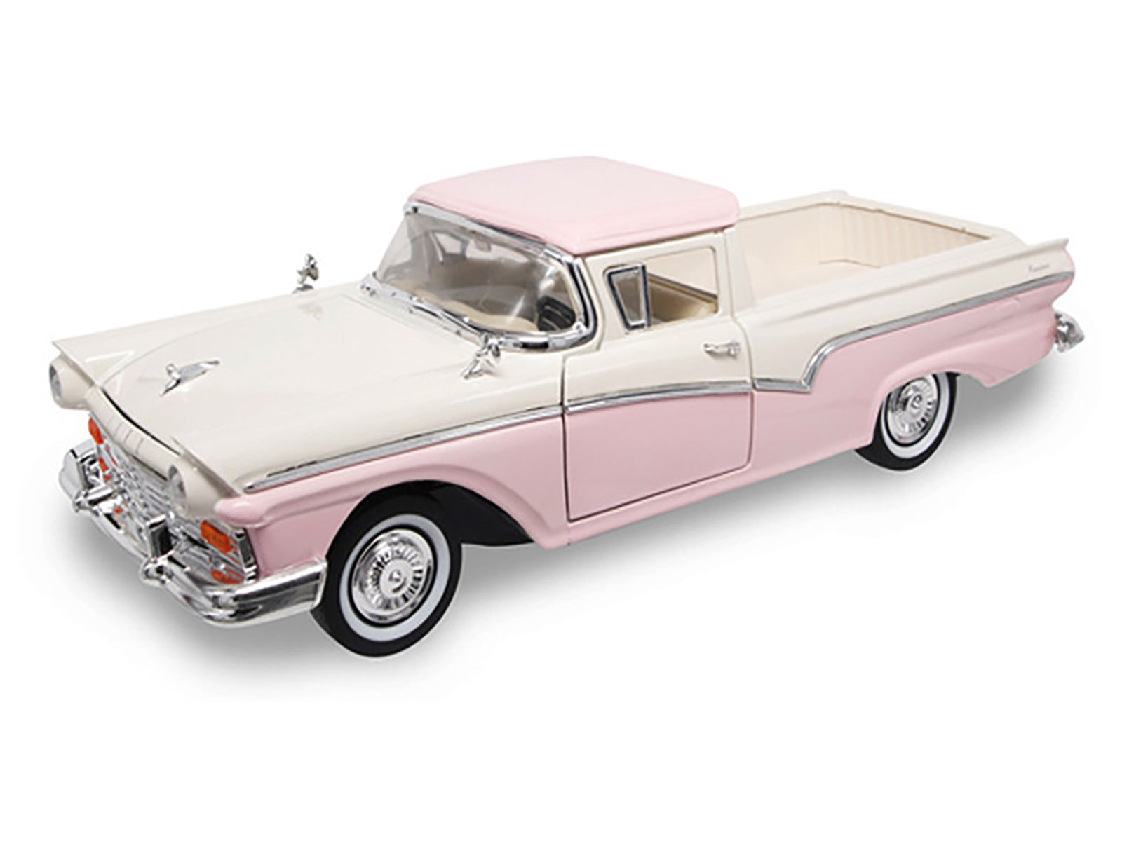 1957 Ford Ranchero Pickup Truck Pink 1/18 Diecast Model by Road Signature 