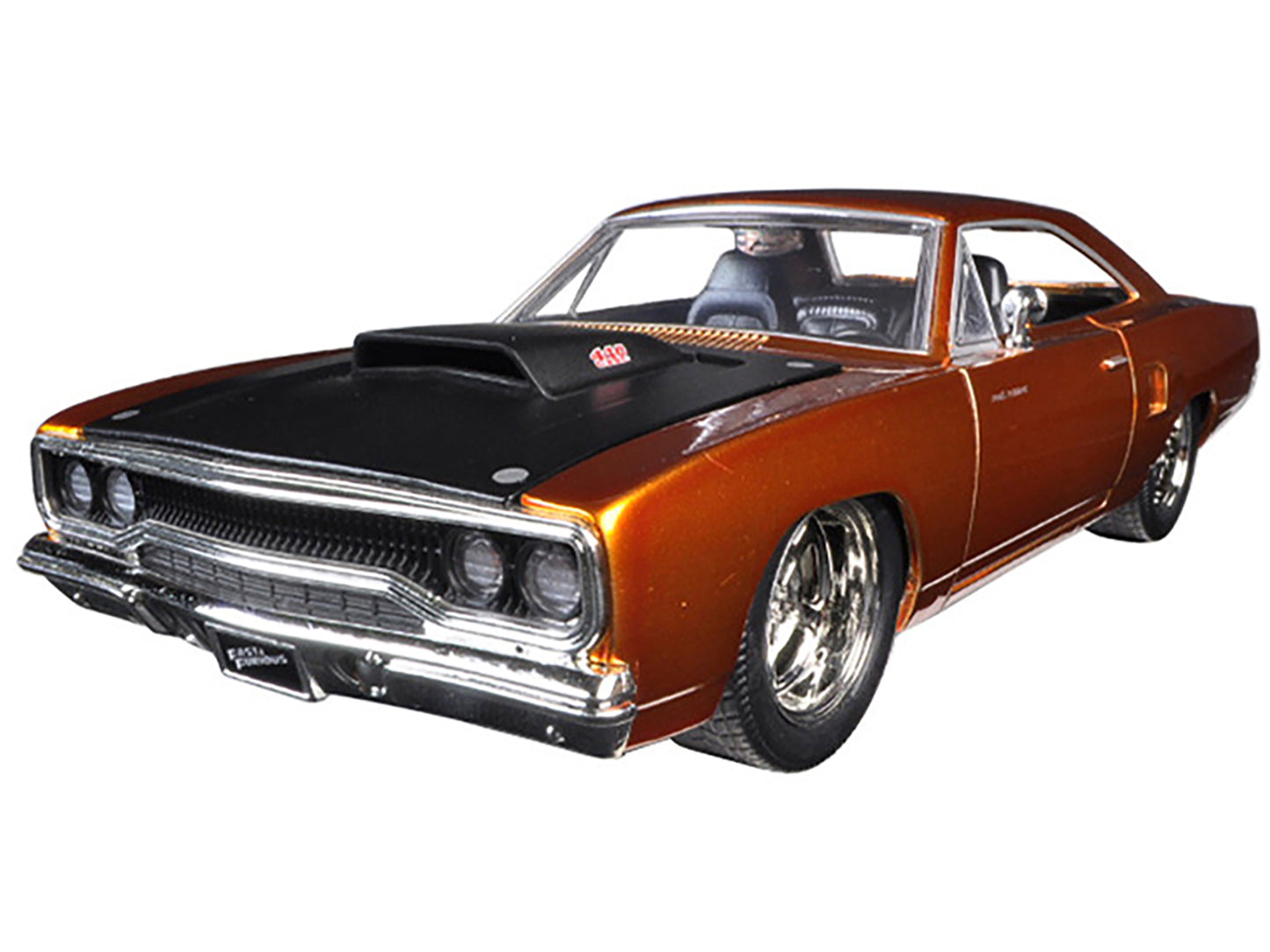 Dom's 1970 Plymouth Road Runner Copper with Black Hood &quot;Fast & Furious 7&quot; (2015) Movie 1/24 Diecast Model Car by Jada