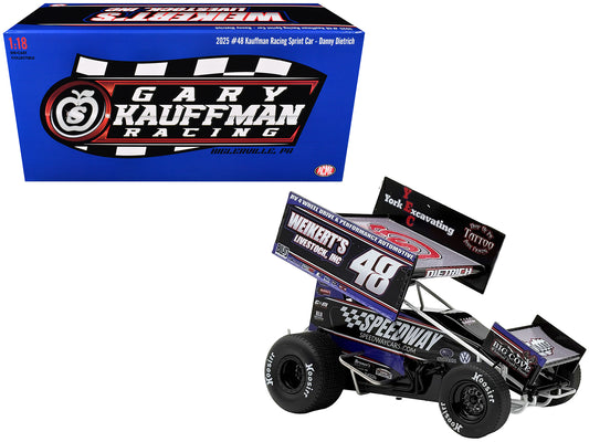Winged Sprint Car #48 Danny Dietrich &quot;Weikert's Livestock - Speedway Cars&quot; Gary Kauffman Racing (2025) 1/18 Diecast Model Car by ACME