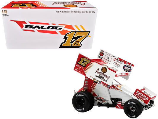 Winged Sprint Car #17B Bill Balog &quot;Anderson's Pure Maple Syrup&quot; (2025) 1/18 Diecast Model Car by ACME