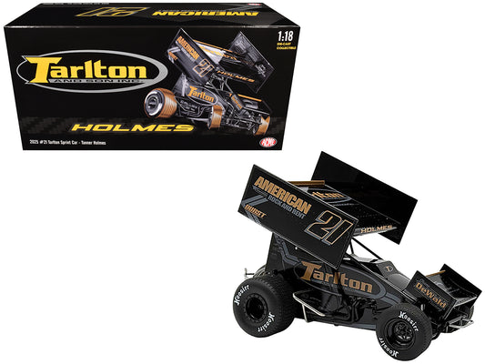Winged Sprint Car #21 Tanner Holmes &quot;Tarlton - American Rock and Rent&quot; (2025) 1/18 Diecast Model Car by ACME