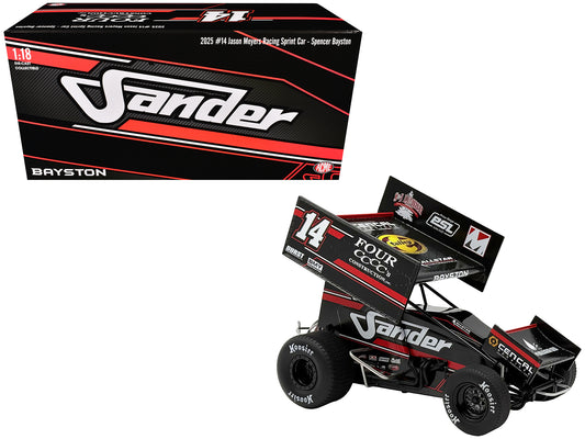 Winged Sprint Car #14 Spencer Bayston &quot;Four CCCC's Construction - Sander&quot; Jason Meyers Racing (2025) 1/18 Diecast Model Car by ACME