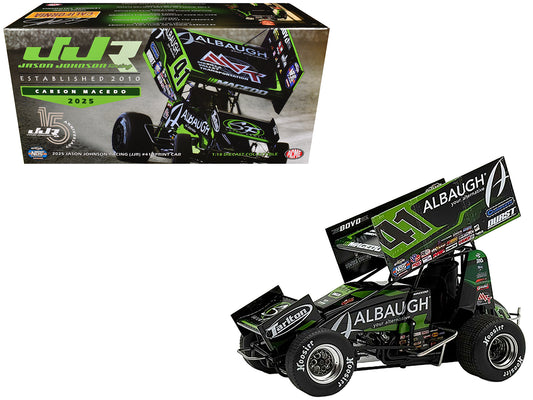 Winged Sprint Car #41 Carson Macedo &quot;Albaugh&quot; Jason Johnson Racing (2025) 1/18 Diecast Model Car by ACME