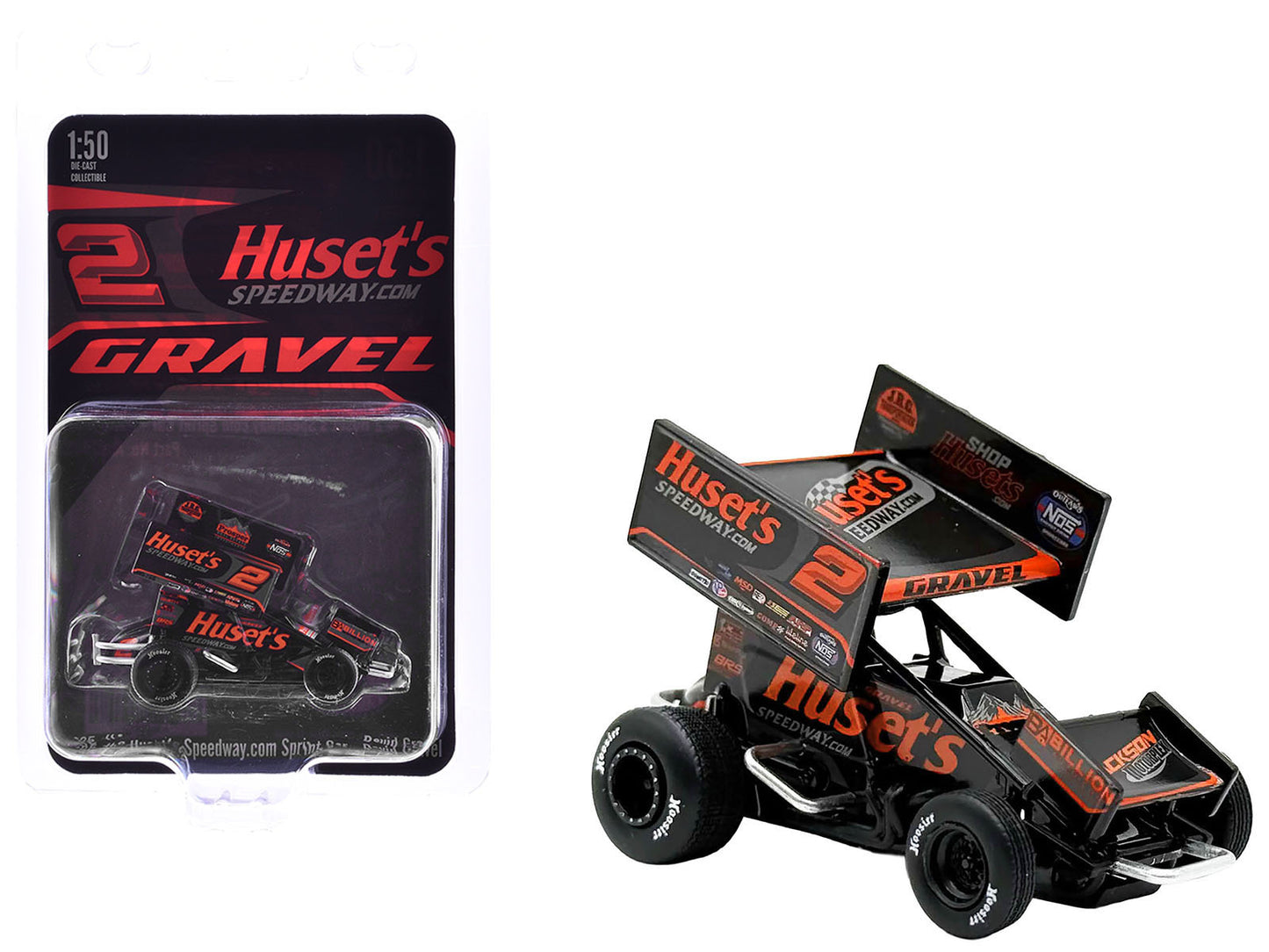 Winged Sprint Car #2 David Gravel &quot;Huset's Speedway&quot; (2025) 1/50 Diecast Model Car by ACME