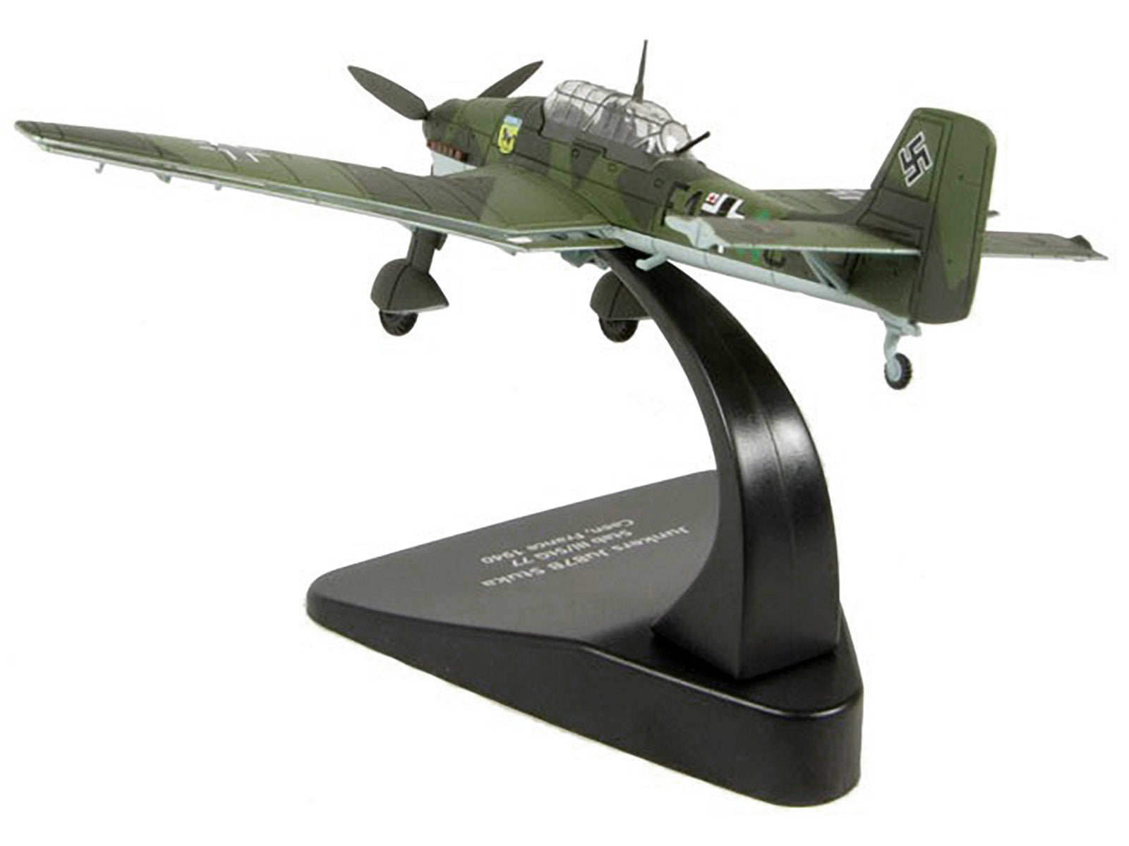 Junkers Ju 87B &quot;Stuka Stab&quot; Dive Bomber Plane III/StG 77 Caen France (1940) &quot;Oxford Aviation&quot; Series 1/72 Diecast Model Airplane by Oxford Diecast