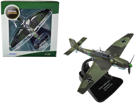 Junkers Ju 87B &quot;Stuka Stab&quot; Dive Bomber Plane III/StG 77 Caen France (1940) &quot;Oxford Aviation&quot; Series 1/72 Diecast Model Airplane by Oxford Diecast