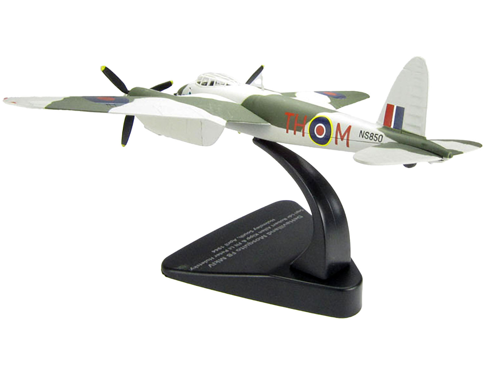 DeHavilland Mosquito FB MKVI Combat Aircraft &quot;Sqd. Ldr. Robert Allen Kip and Flt. Lt. Peter Huletsky Holmsley South&quot; (1944) Royal Air Force &quot;Oxford Aviation&quot; Series 1/72 Diecast Model Airplane by Oxford Diecast