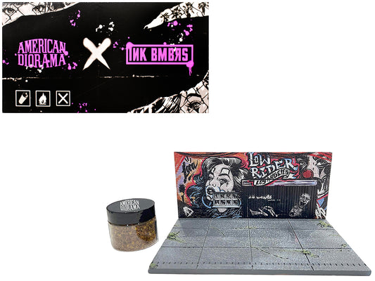 &quot;American Diorama X INK BMBRS - LA Lowrider&quot; Street Art Diorama for 1/64 Scale Models by American Diorama