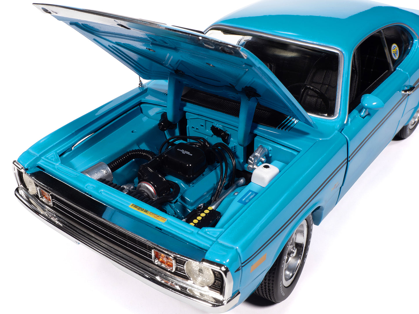 1972 Dodge Demon GSS &quot;Mecum Auctions&quot; Petty Blue with Black Stripes &quot;American Muscle&quot; Series 1/18 Diecast Model Car by Auto World