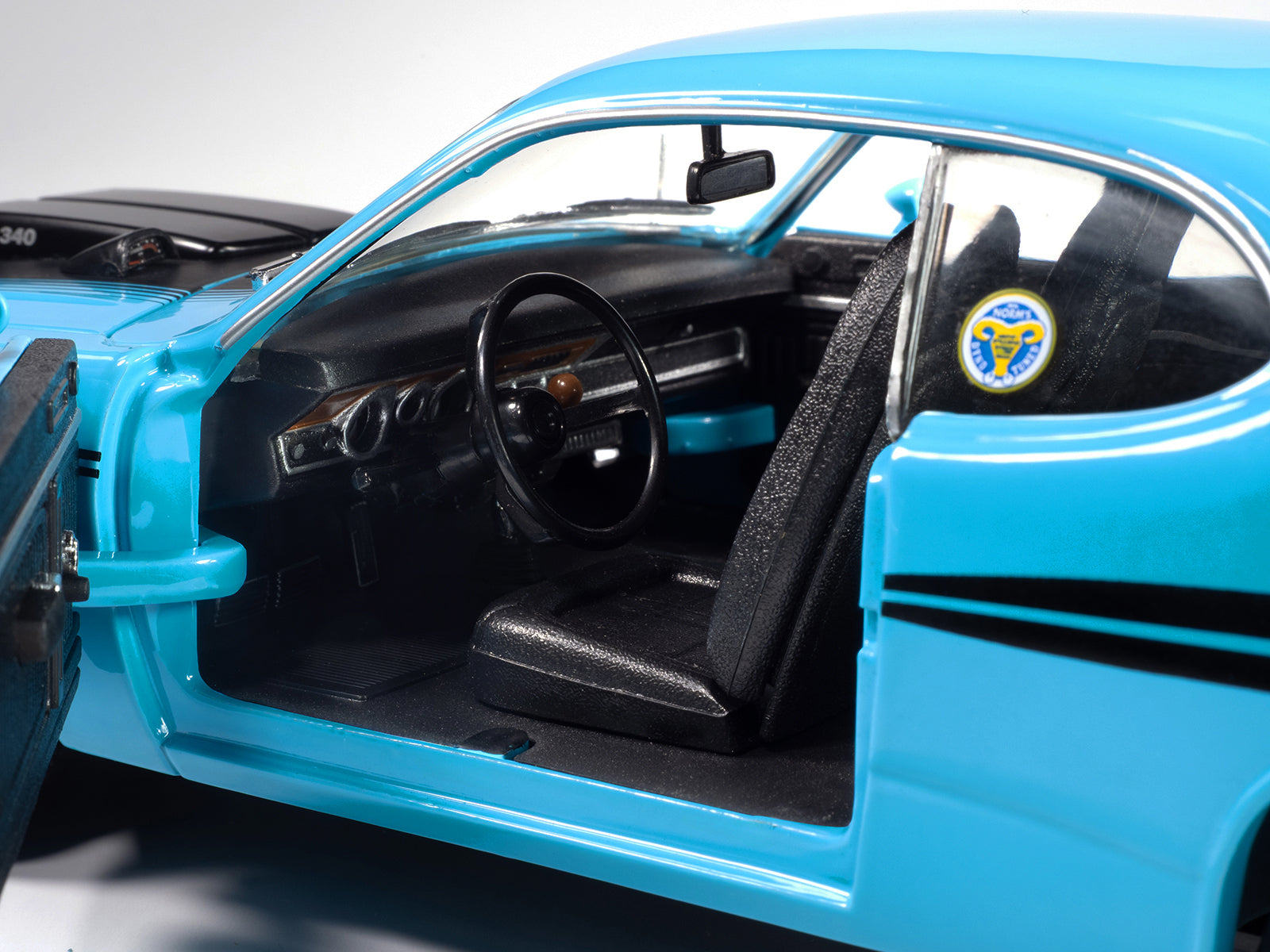 1972 Dodge Demon GSS &quot;Mecum Auctions&quot; Petty Blue with Black Stripes &quot;American Muscle&quot; Series 1/18 Diecast Model Car by Auto World