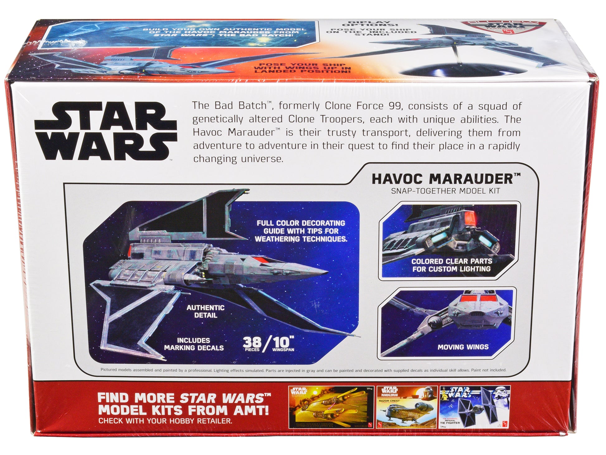 Skill 2 Model Kit Havoc Marauder Space Ship &quot;Star Wars: The Bad Batch&quot; (2021-Current) TV Series 1/144 Scale Model by AMT
