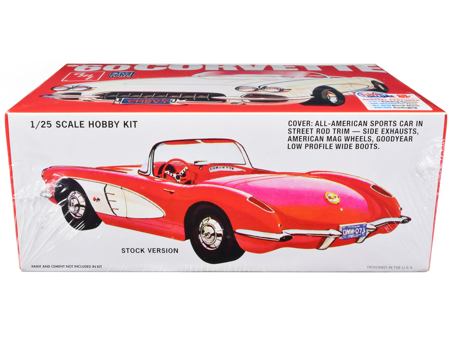 Skill 2 Model Kit 1960 Chevrolet Corvette &quot;Street Rods&quot; 1/25 Scale Model by AMT