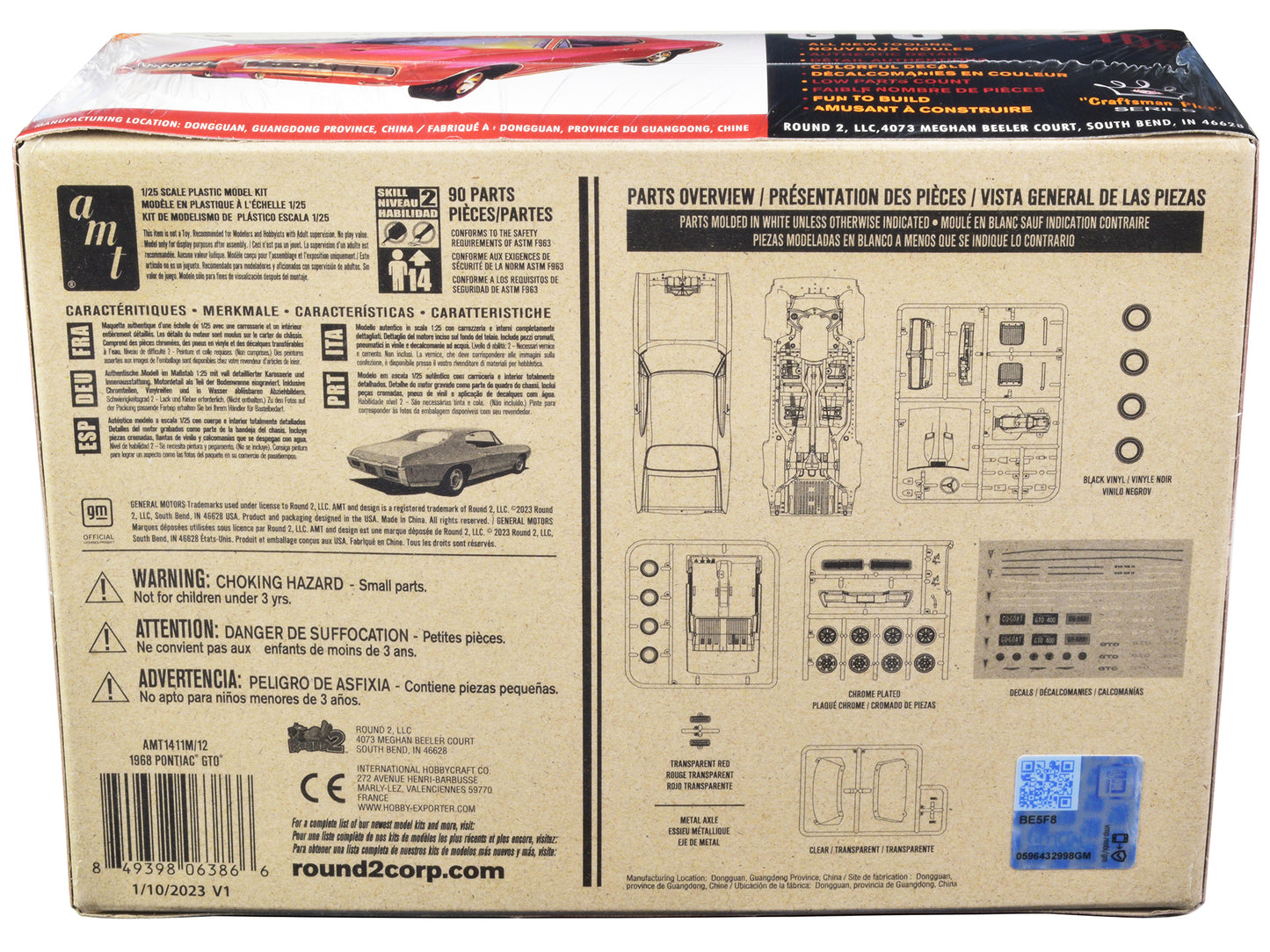 Skill 2 Model Kit 1968 Pontiac GTO Hardtop &quot;Craftsman Plus&quot; Series 1/25 Scale Model by AMT