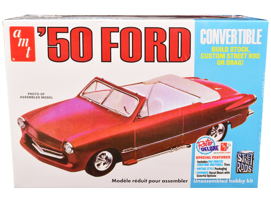 Skill 2 Model Kit 1950 Ford Convertible &quot;Street Rods&quot; 3-in-1 Kit 1/25 Scale Model by AMT