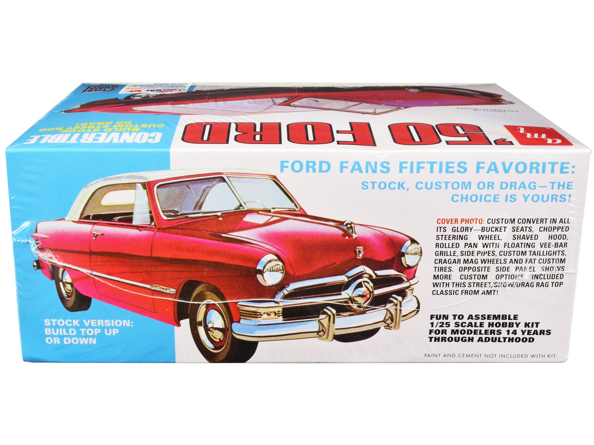 Skill 2 Model Kit 1950 Ford Convertible &quot;Street Rods&quot; 3-in-1 Kit 1/25 Scale Model by AMT