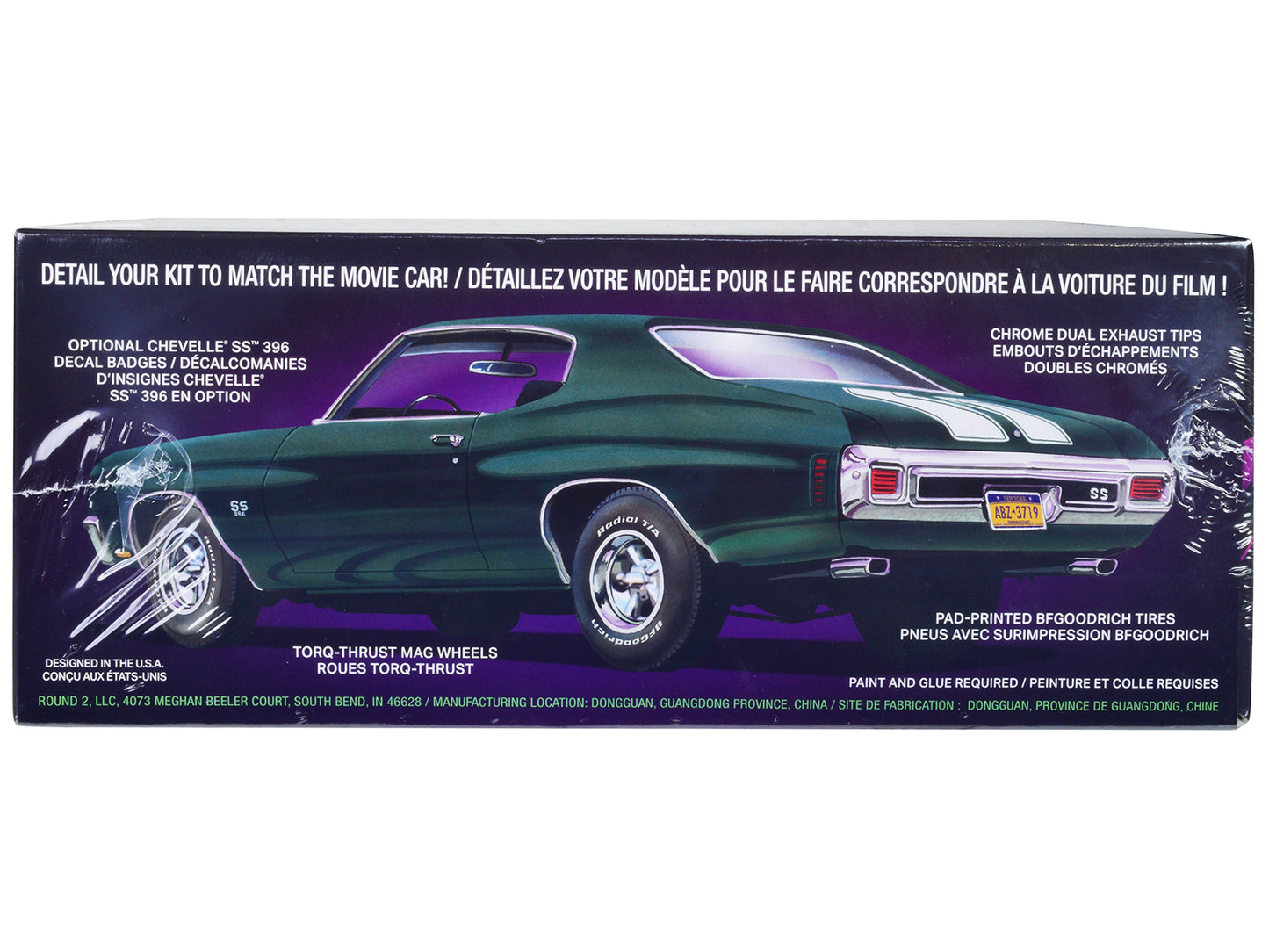 Skill 2 Model Kit 1970 Chevrolet Chevelle SS &quot;John Wick&quot; (2014) Movie 1/25 Scale Model by AMT