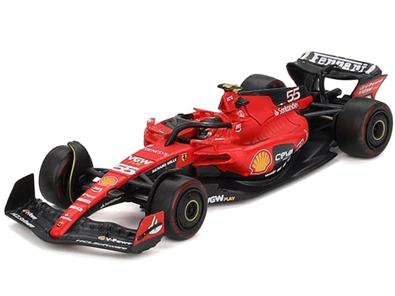 Ferrari SF-23 #55 Carlos Sainz Formula One F1 &quot;Bahrain GP&quot; (2023) 1/64 Diecast Model Car by BBR