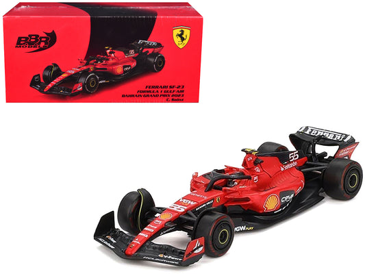 Ferrari SF-23 #55 Carlos Sainz Formula One F1 &quot;Bahrain GP&quot; (2023) 1/64 Diecast Model Car by BBR