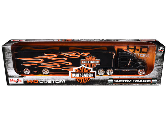 Harley Davidson Custom Hauler Trailer Black &quot;Custom Haulers&quot; Series 1/64 Diecast Model by Maisto
