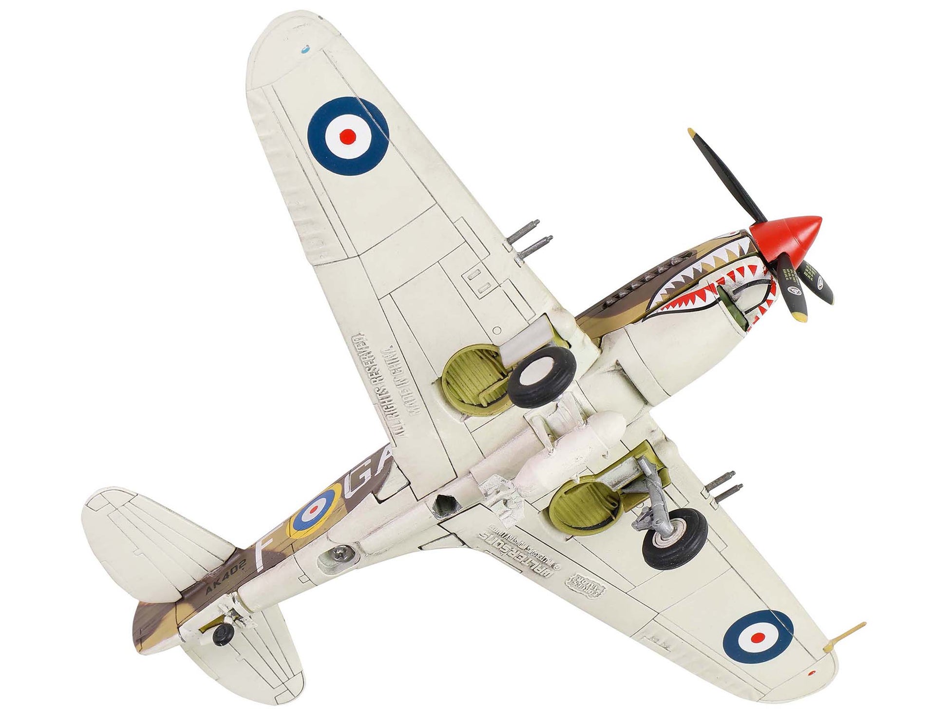 Curtiss P-40B Tomahawk MK IIB Aircraft Fighter &quot;112 Squadron (Royal Air Force) AK402 GA-F North Africa&quot; (October 1941) &quot;WW2 Aircrafts Series&quot; 1/72 Diecast Model by Forces of Valor