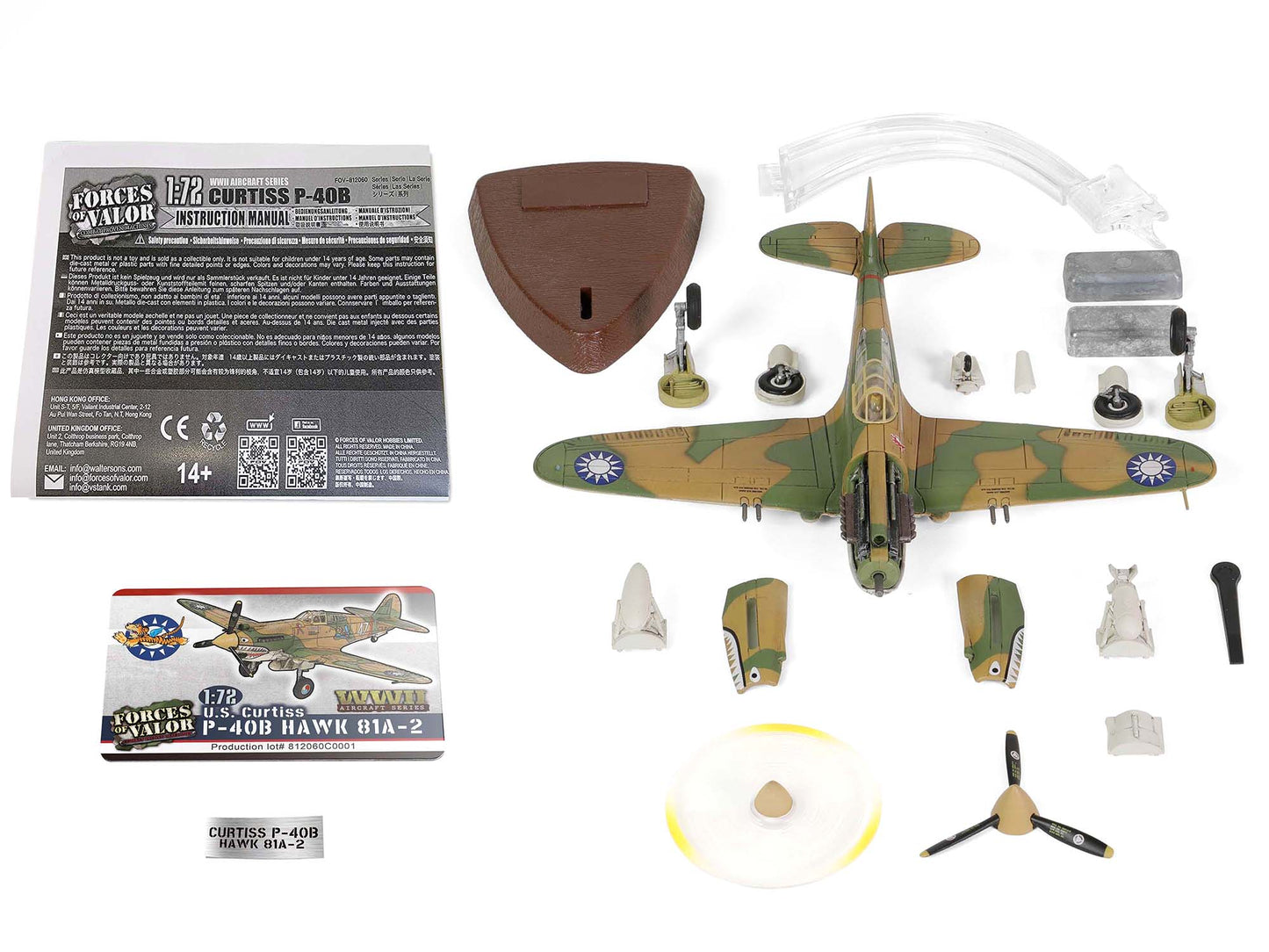 Curtiss P-40B HAWK 81A-2 Aircraft Fighter &quot;3rd Pursuit Squadron American Volunteer Group P-8127 Serial : 47 China&quot; (June 1942) &quot;WW2 Aircrafts Series&quot; 1/72 Diecast Model by Forces of Valor