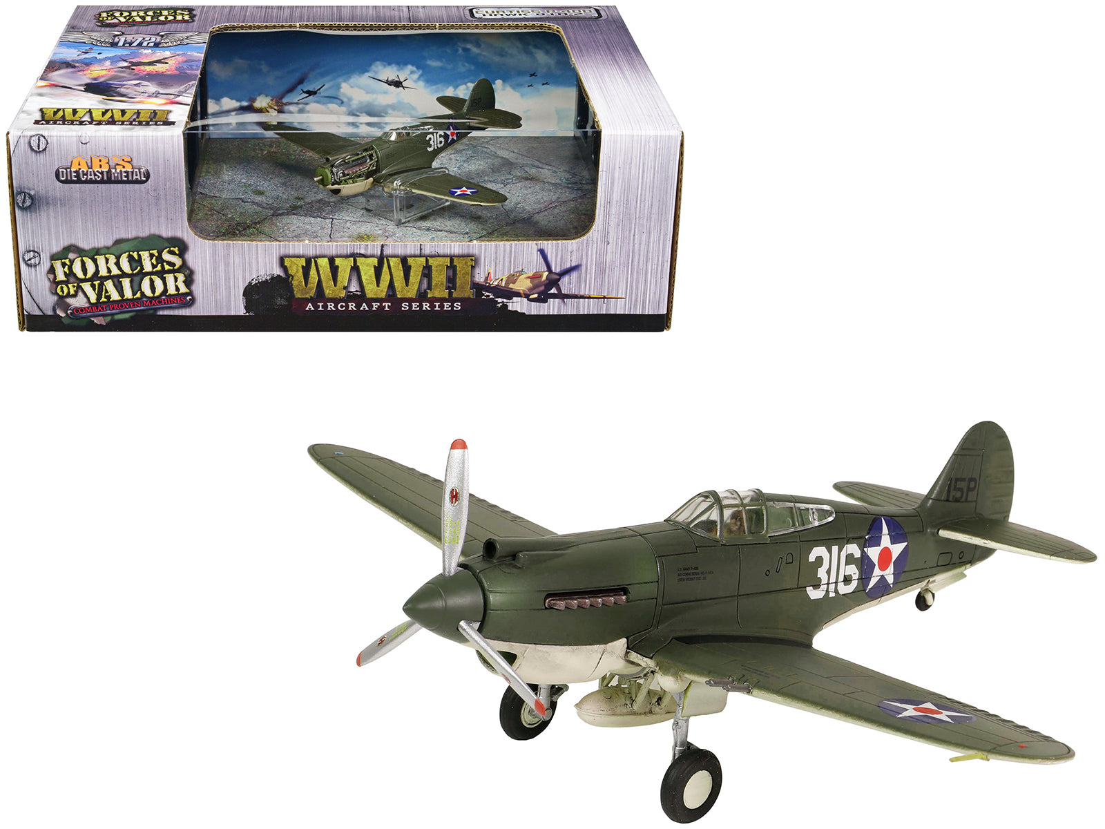 Curtiss P-40B HAWK 81A-2 (P-8127) Aircraft Fighter &quot;47th Pursuit Squadron (15th Pursuit Group) Serial : 316/15P Hawaiian Islands Pearl Habor&quot; (7 December 1941) &quot;WW2 Aircrafts Series&quot; 1/72 Diecast Model by Forces of Valor