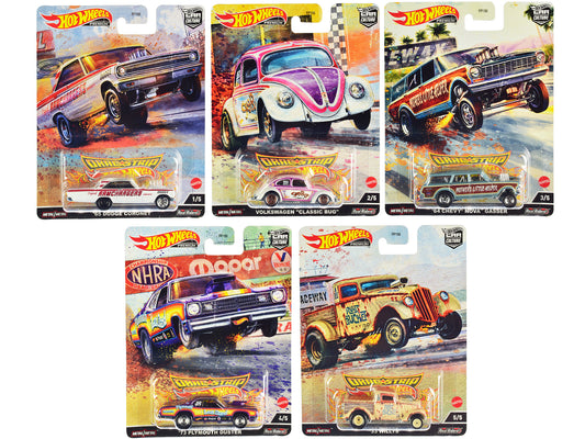 &quot;Drag Strip&quot; 5 piece Set &quot;Car Culture&quot; Series Diecast Model Cars by Hot Wheels