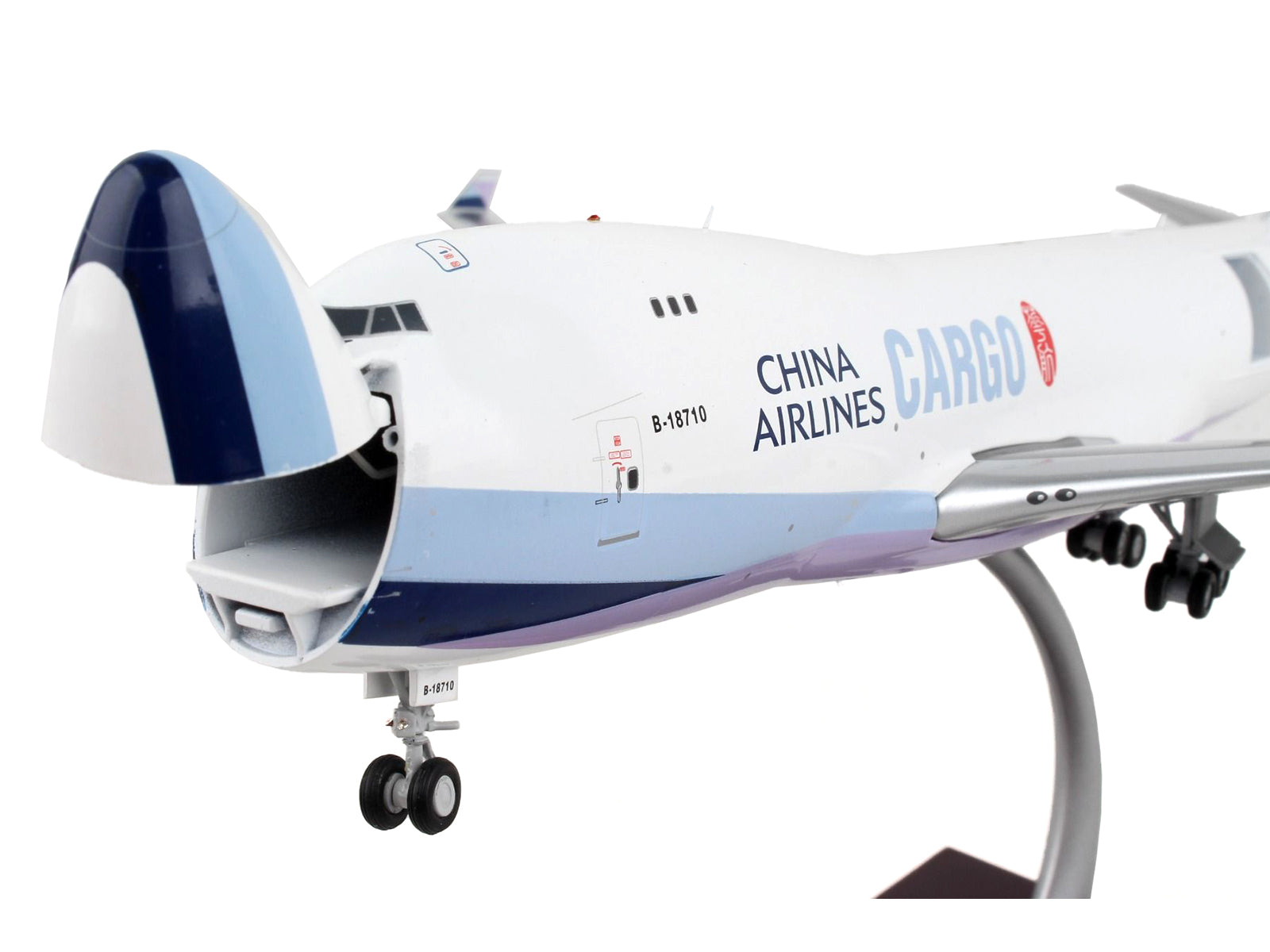 Boeing 747-400F Commercial Aircraft &quot;China Airlines Cargo&quot; White with Purple Tail &quot;Gemini 200 - Interactive&quot; Series 1/200 Diecast Model Airplane by GeminiJets